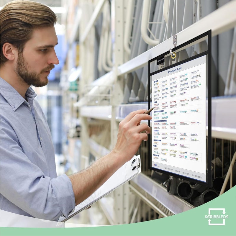 Scribbledo Job Ticket Holders 9x12 50 Pack Black Dry Erase Plastic Sleeves Heavy Duty Clear Sheet Protectors Waterproof and Tear-Resistant Pockets Ideal for Shop Tickets Work Orders and Classroom Use - Image 3